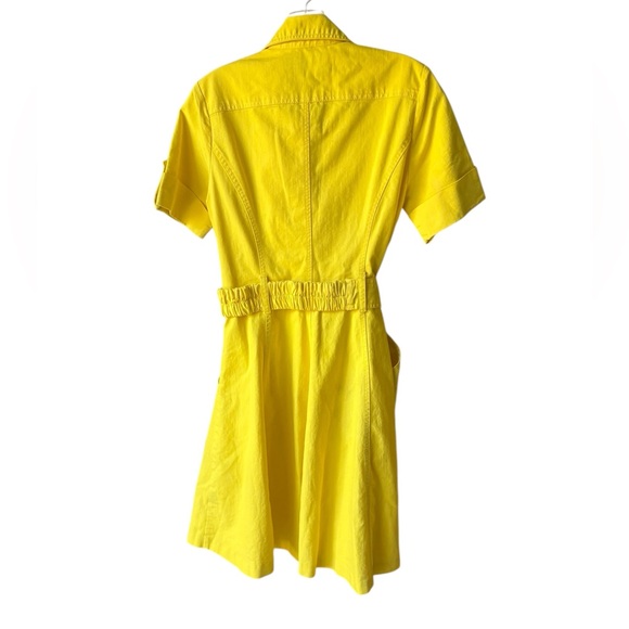 2/$24 🌻 Sharagano Women’s Yellow Belted Shirt Dress Sz 6 - Picture 3 of 6